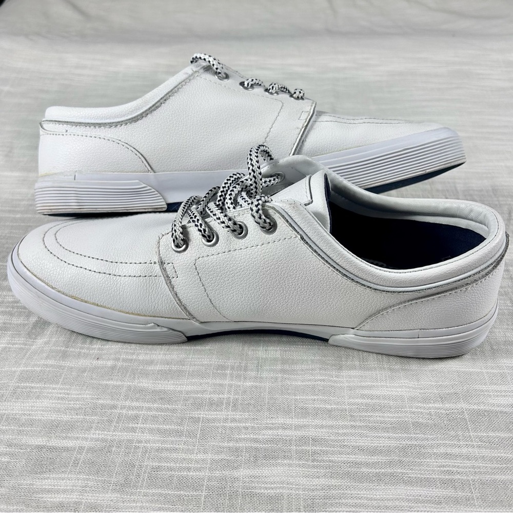 **SOLD**Polo Ralph Lauren Faxon Low White Genuine Leather lace up Mens shoes - Picture 6 of 16